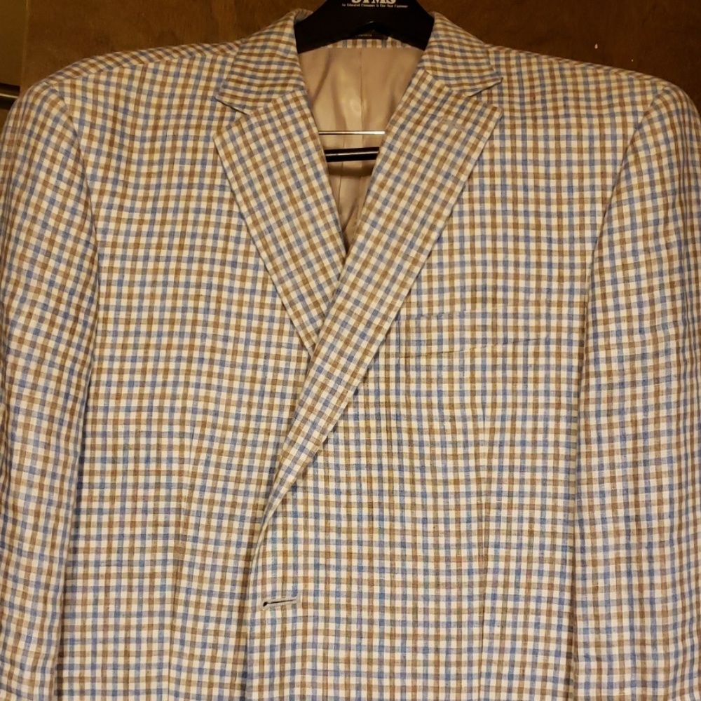 Peter Millar check linen sportcoat.  44r